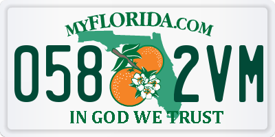 FL license plate 0582VM