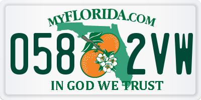 FL license plate 0582VW