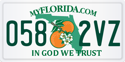 FL license plate 0582VZ