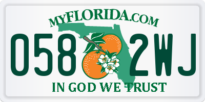 FL license plate 0582WJ