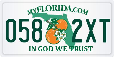 FL license plate 0582XT