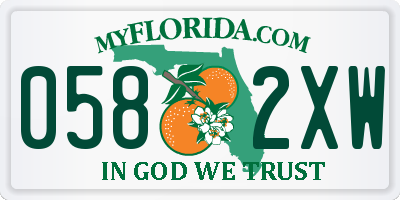 FL license plate 0582XW