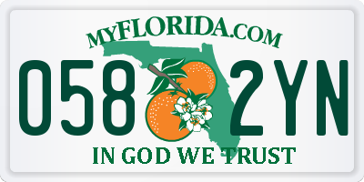 FL license plate 0582YN
