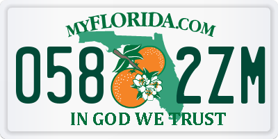FL license plate 0582ZM