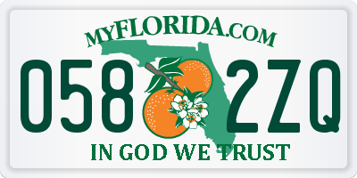 FL license plate 0582ZQ