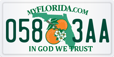 FL license plate 0583AA