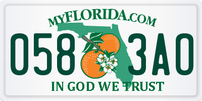 FL license plate 0583AO