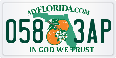 FL license plate 0583AP