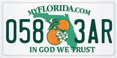 FL license plate 0583AR