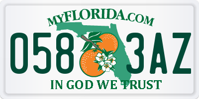 FL license plate 0583AZ