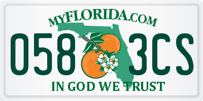 FL license plate 0583CS