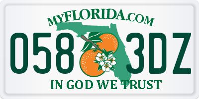 FL license plate 0583DZ