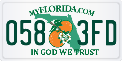 FL license plate 0583FD