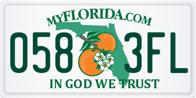 FL license plate 0583FL