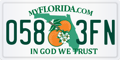 FL license plate 0583FN