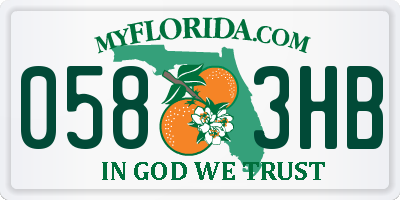 FL license plate 0583HB