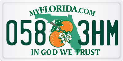 FL license plate 0583HM