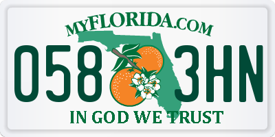 FL license plate 0583HN