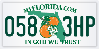 FL license plate 0583HP