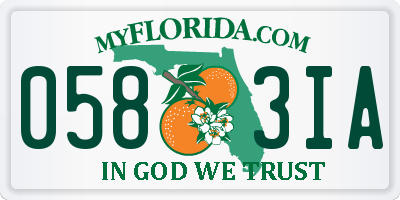 FL license plate 0583IA