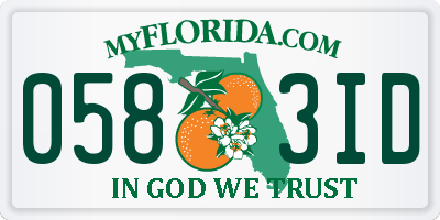 FL license plate 0583ID