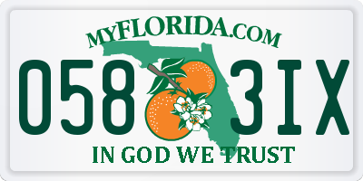 FL license plate 0583IX