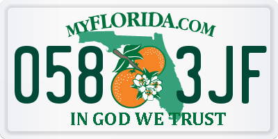 FL license plate 0583JF