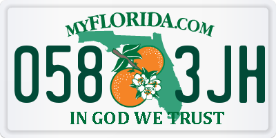 FL license plate 0583JH