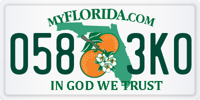 FL license plate 0583KO
