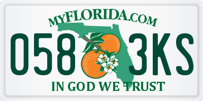 FL license plate 0583KS