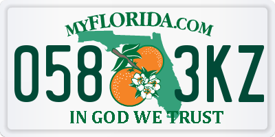 FL license plate 0583KZ
