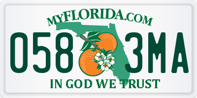 FL license plate 0583MA