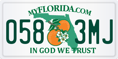 FL license plate 0583MJ