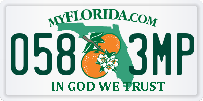 FL license plate 0583MP