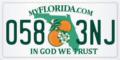 FL license plate 0583NJ