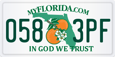 FL license plate 0583PF