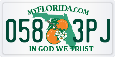 FL license plate 0583PJ