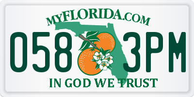 FL license plate 0583PM