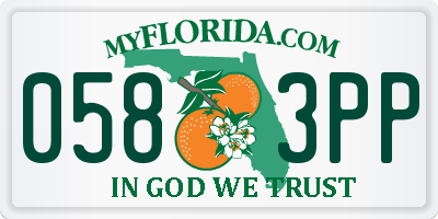 FL license plate 0583PP
