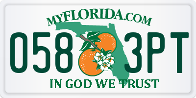 FL license plate 0583PT