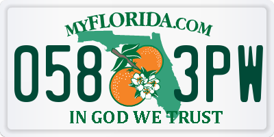 FL license plate 0583PW