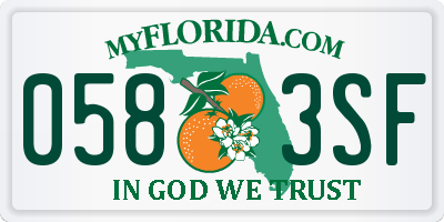 FL license plate 0583SF