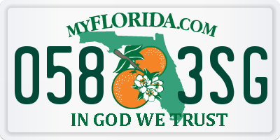 FL license plate 0583SG