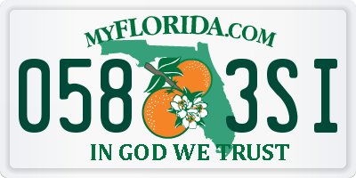 FL license plate 0583SI