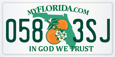 FL license plate 0583SJ