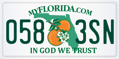 FL license plate 0583SN