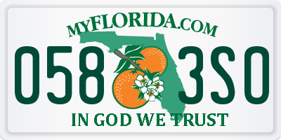 FL license plate 0583SO