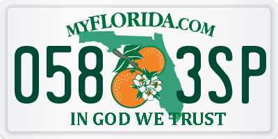 FL license plate 0583SP