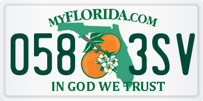 FL license plate 0583SV