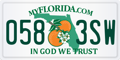 FL license plate 0583SW